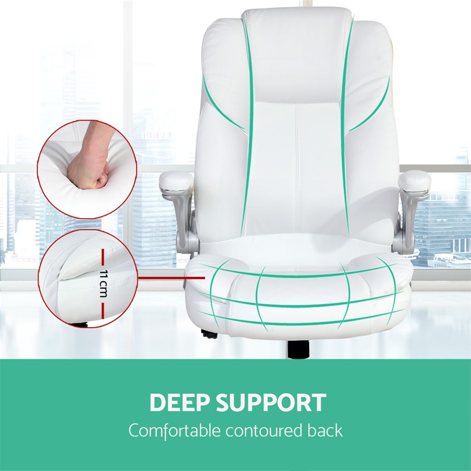 Buy PU Leather Executive Office Desk Chair White Grays Australia