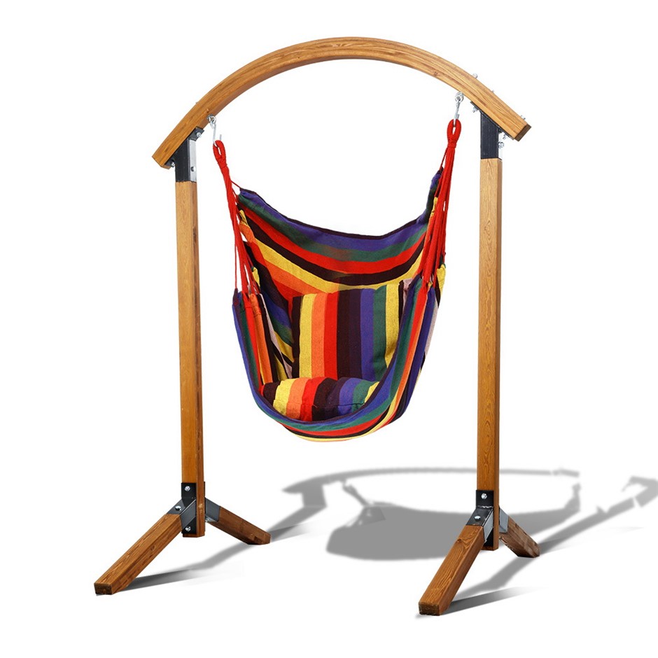 Gardeon Outdoor Swing Chair Timber Hammo