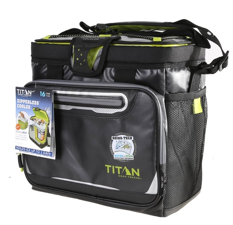 TITAN Deep Freeze Cooler Bag on Detachable Folding Trolley, 60-Cans ...
