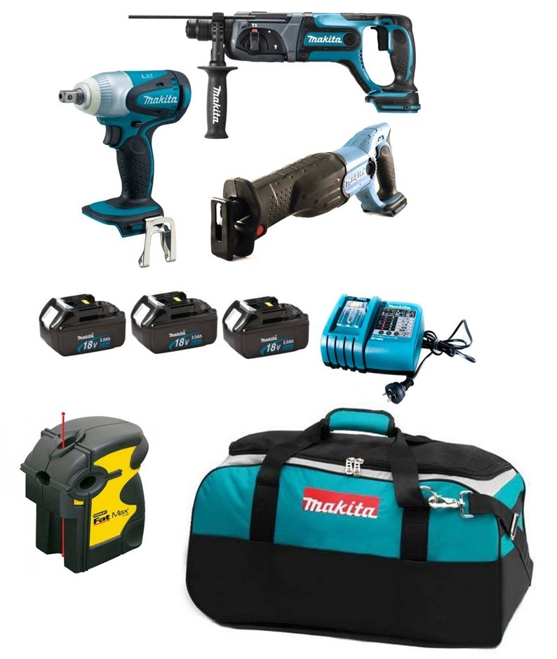 Buy Makita LXT 18V Cordless Combo Kit BTW251 BHR241 BJR182 Plumb