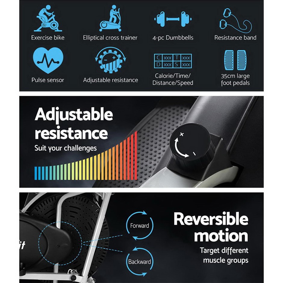 Buy Everfit 6in1 Elliptical Cross Trainer Exercise Bike Home Gym