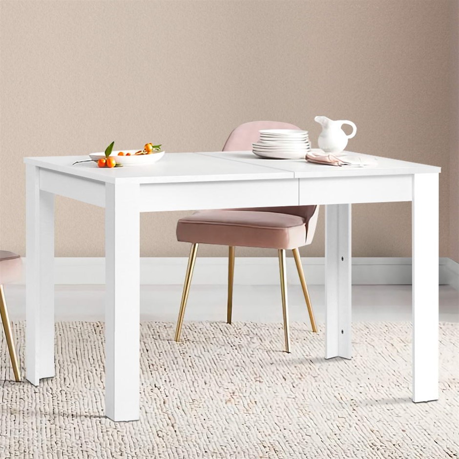 Artiss Dining Table 4 Seater Wooden Kitchen Tables White 120cm Café