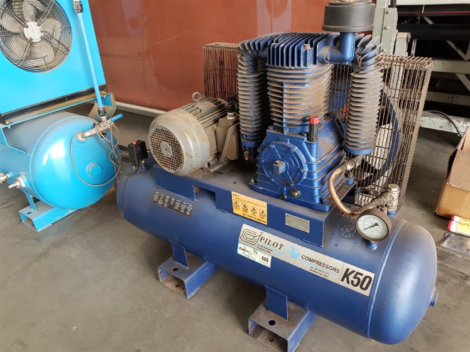 PILOTAIR K50 7.5Kw 10hp 415v INDUSTRIAL AIR COMPRESSOR Auction (0004