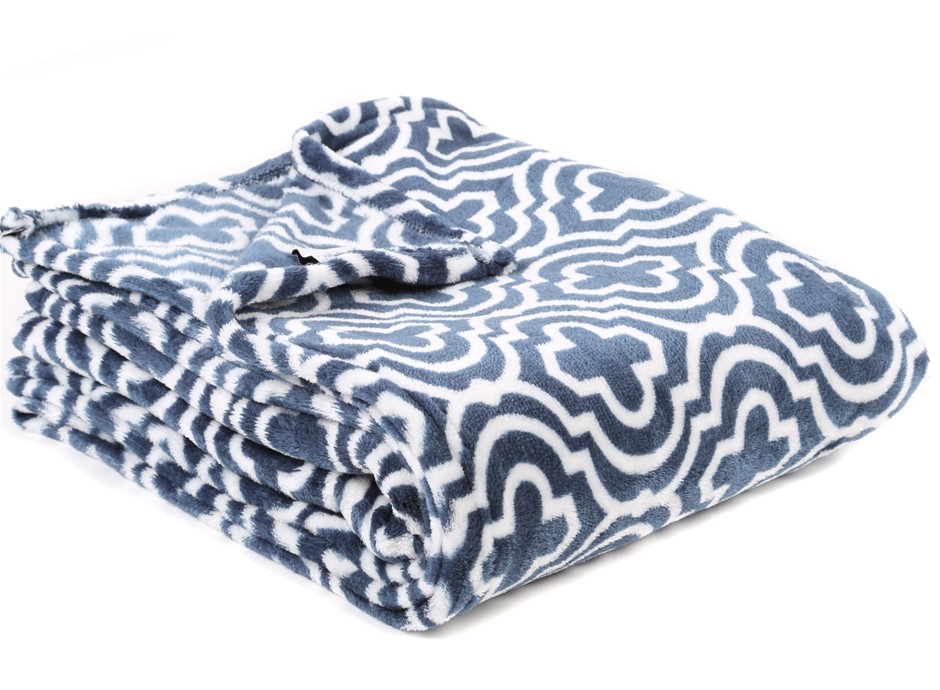 2 x ODYSSEY LIVING Super Soft Throw Blanket, 100 Polyester, Navy/White