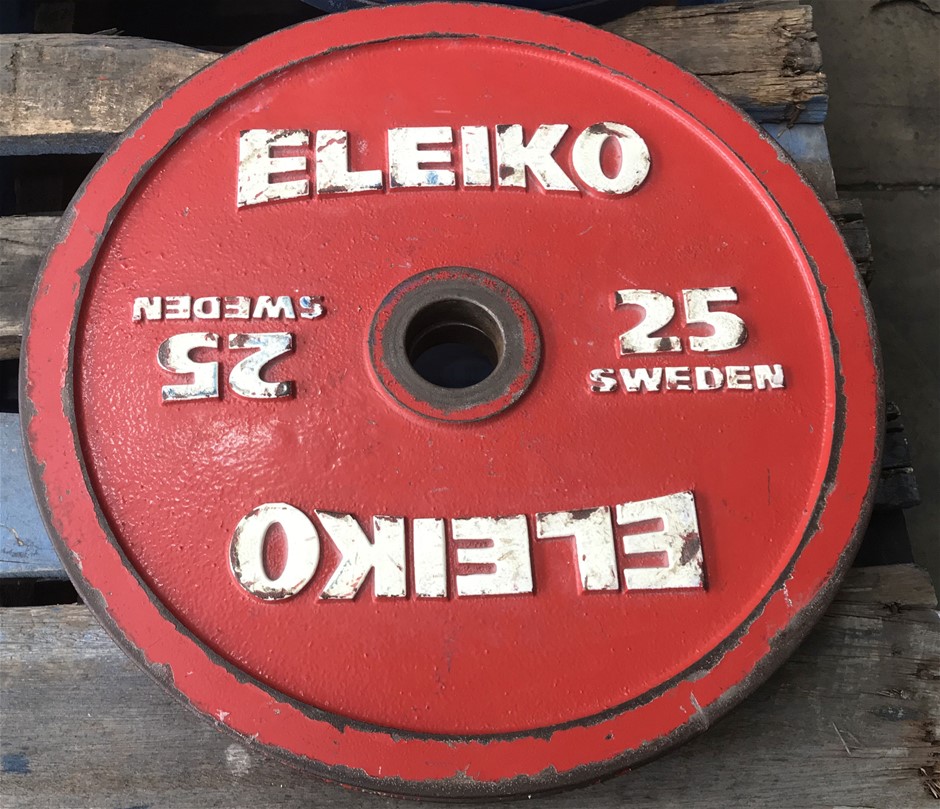 Qty 16x Eleiko Powerlifting competition metal weight plates Auction