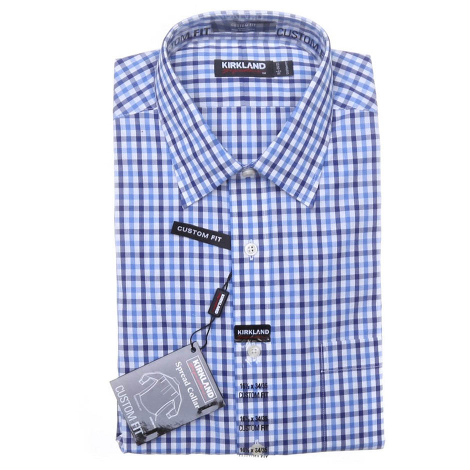 SIGNATURE Men`s Custom Fit Dress Shirt, Size 16.5 (3435) 100 Cotton