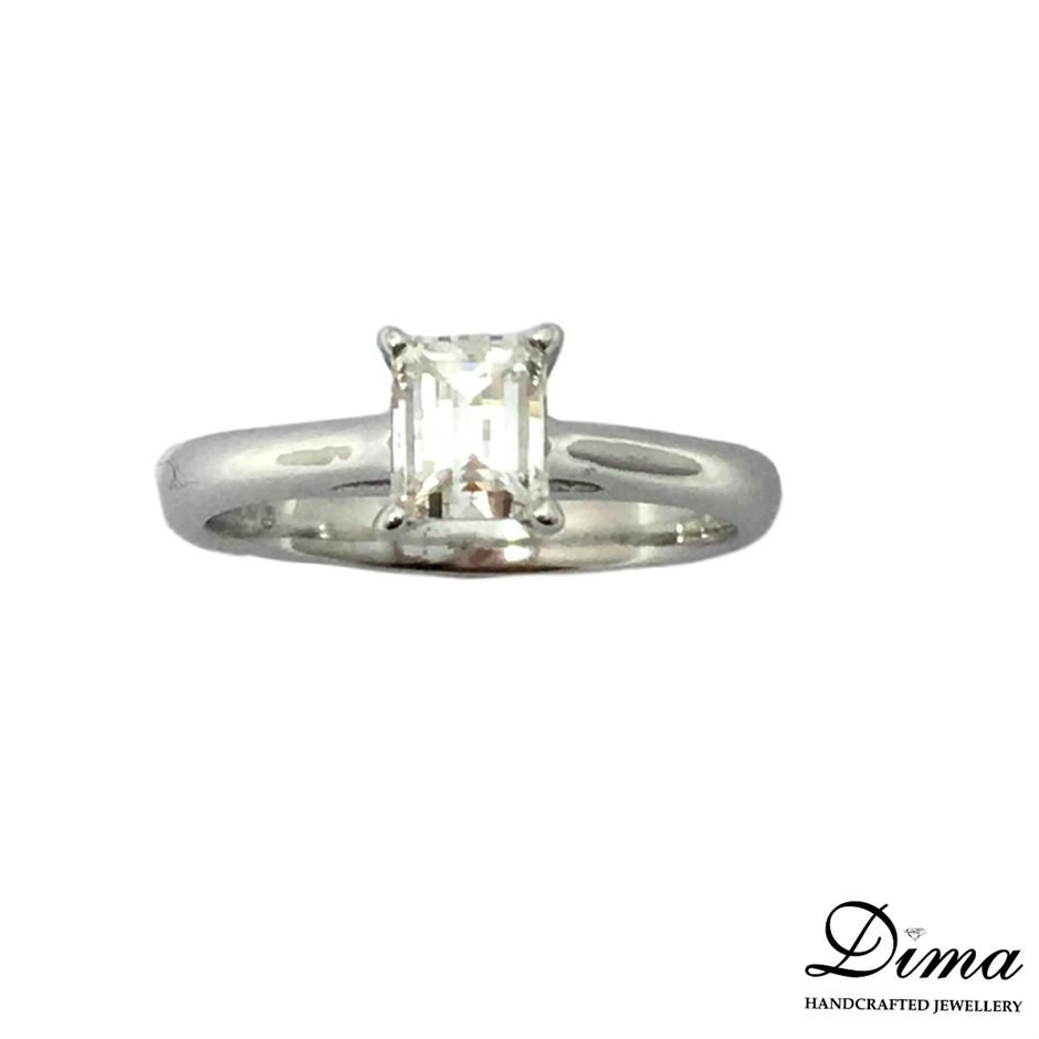 18K White Gold-Filled Single-Row Ring, Simulated Diamonds, Size 10