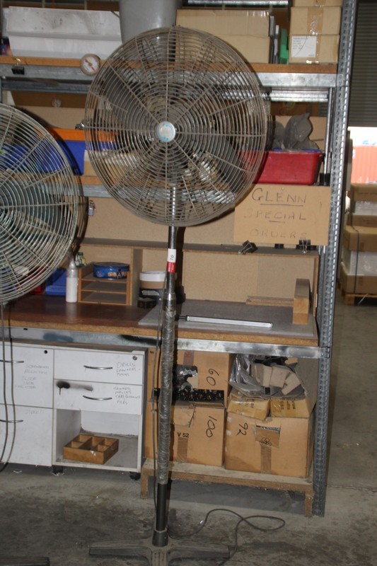 RITA industrial pedestal fan, 600mm (dia), 3 speed, 240V plug in