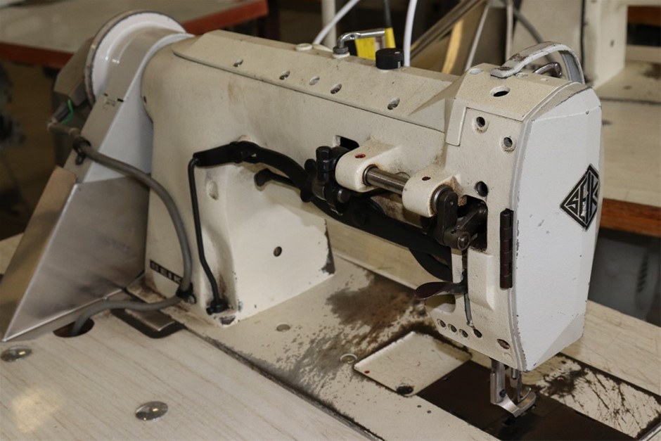 Seiko Lsw 8bl Industrial Sewing Machine On Workbench Auction 0134