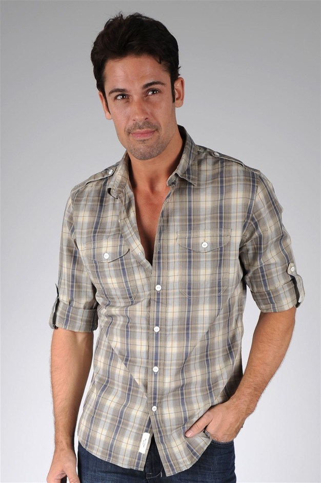 Jag Mens Long Sleeve Plaid Check Shirt
