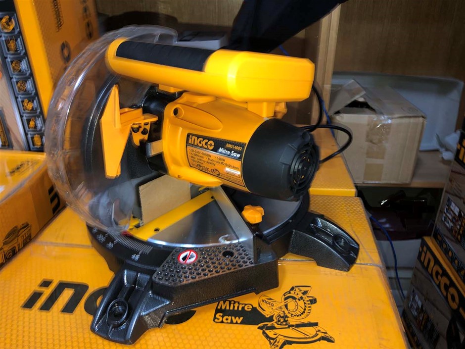 Ingco 1400W Mitre Saw, 210mm Blade, 240V, Model BMS14002 Auction (0122