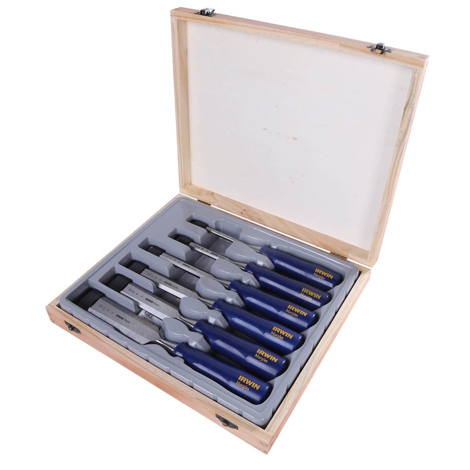 IRWIN 6pc Marples Precision Wood Chisel Set Sizes 6, 10, 13, 19, 25