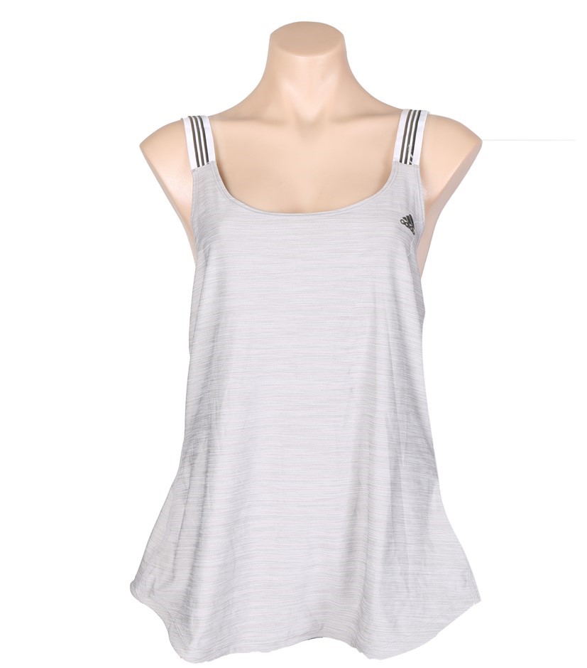 ADIDAS Women's Cross-Back Tank, Size XL, Polyester/ Elastane, Grey. Buyers
