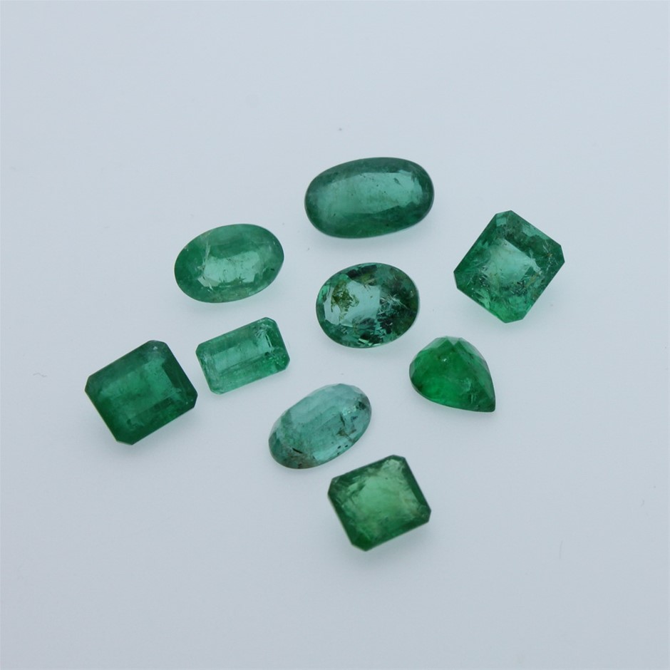 9K Yellow Gold 0.02ct HI SI DIAMOND IOLITE&amp;RHOD RING