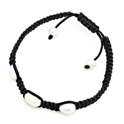 Shamballa Style Black Cord Freshwater Pe