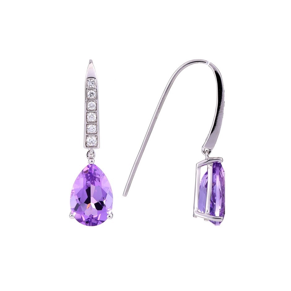 BIJ'OR - Stunning Simulated Diamond & Pearl Drop Earrings, RRP $59