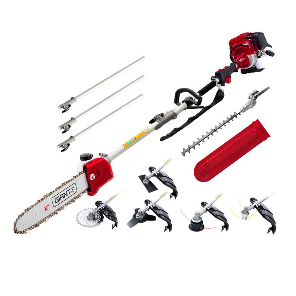 Giantz 4-STROKE Pole Chainsaw Brush Cutter Hedge Trimmer Saw Multi Tool