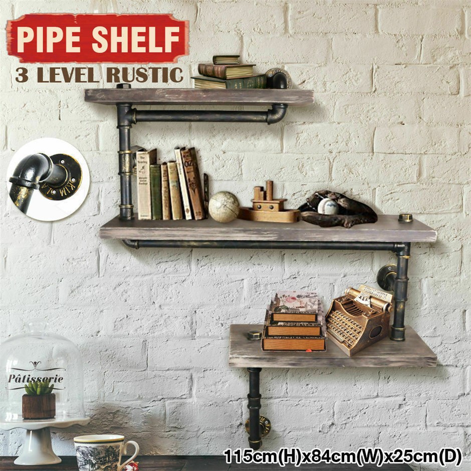 Rustic Industrial DIY Pipe Shelf Vintage