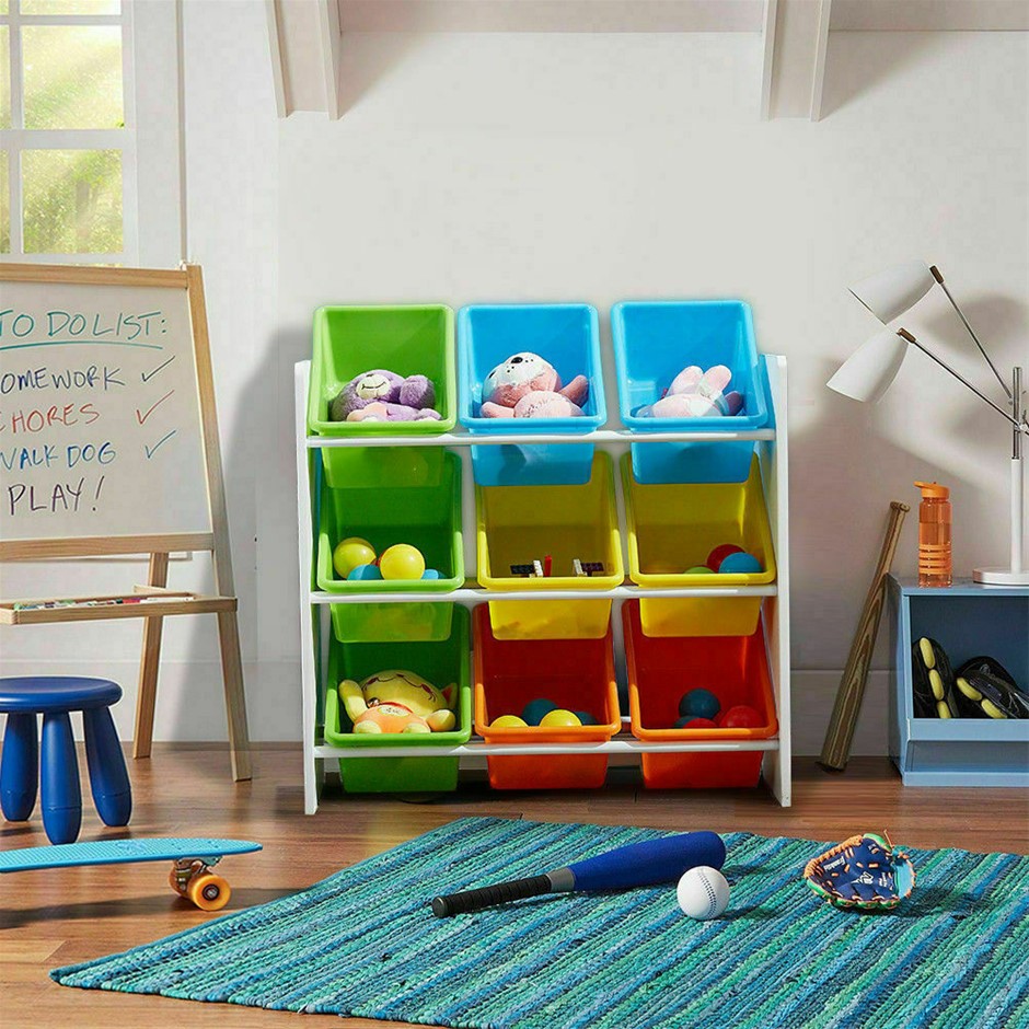Levede 9 Bins Kids Toy Box Bookshelf Org