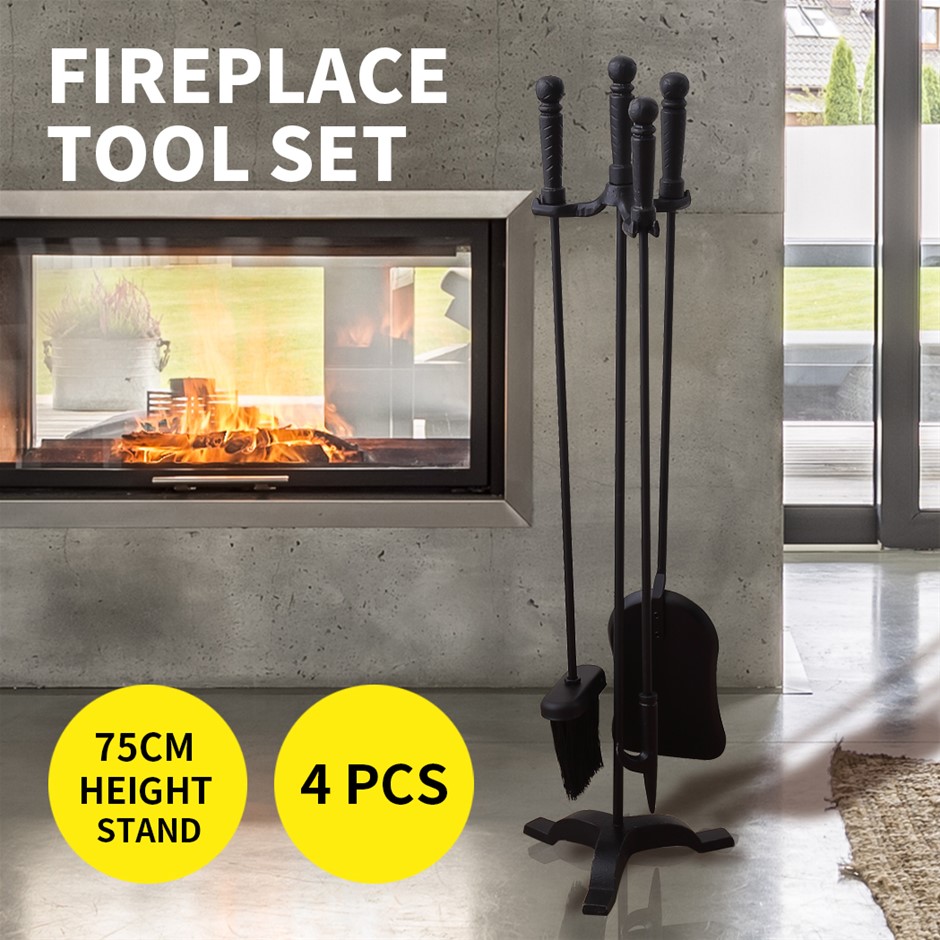 4 Pieces Fireplace Tool Set Poker Poke B