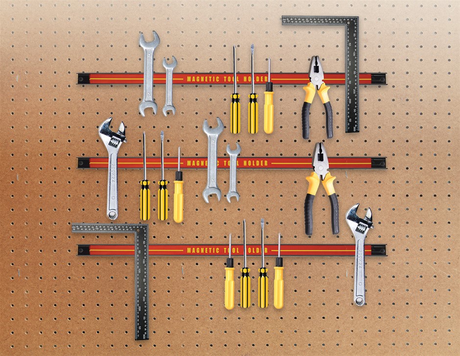 3 x 61cm Magnetic Wall Mounted Tool Holder Storage Garage Workshop