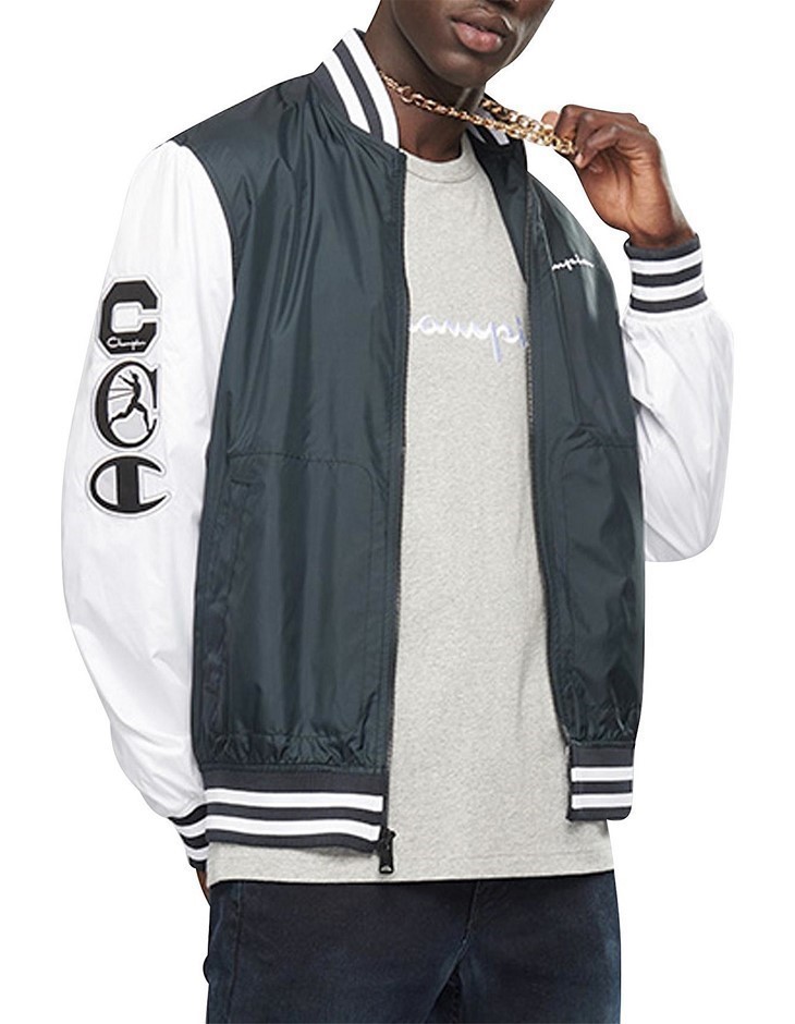 Champion satin best sale baseball jacket