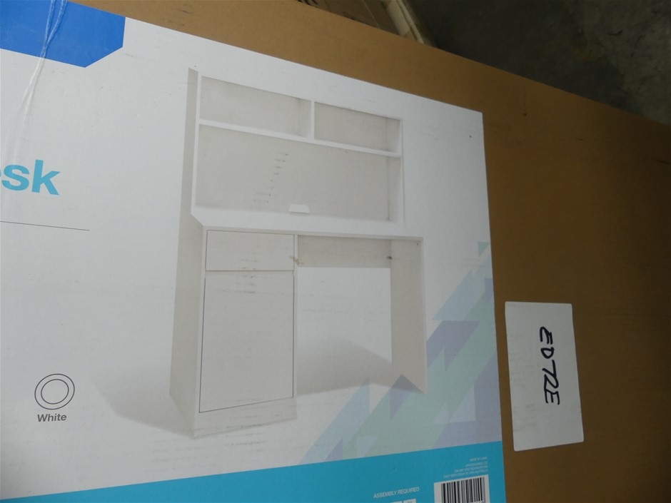 Newton Hutch Storage 1100mm Desk White Auction (00062543572) Grays