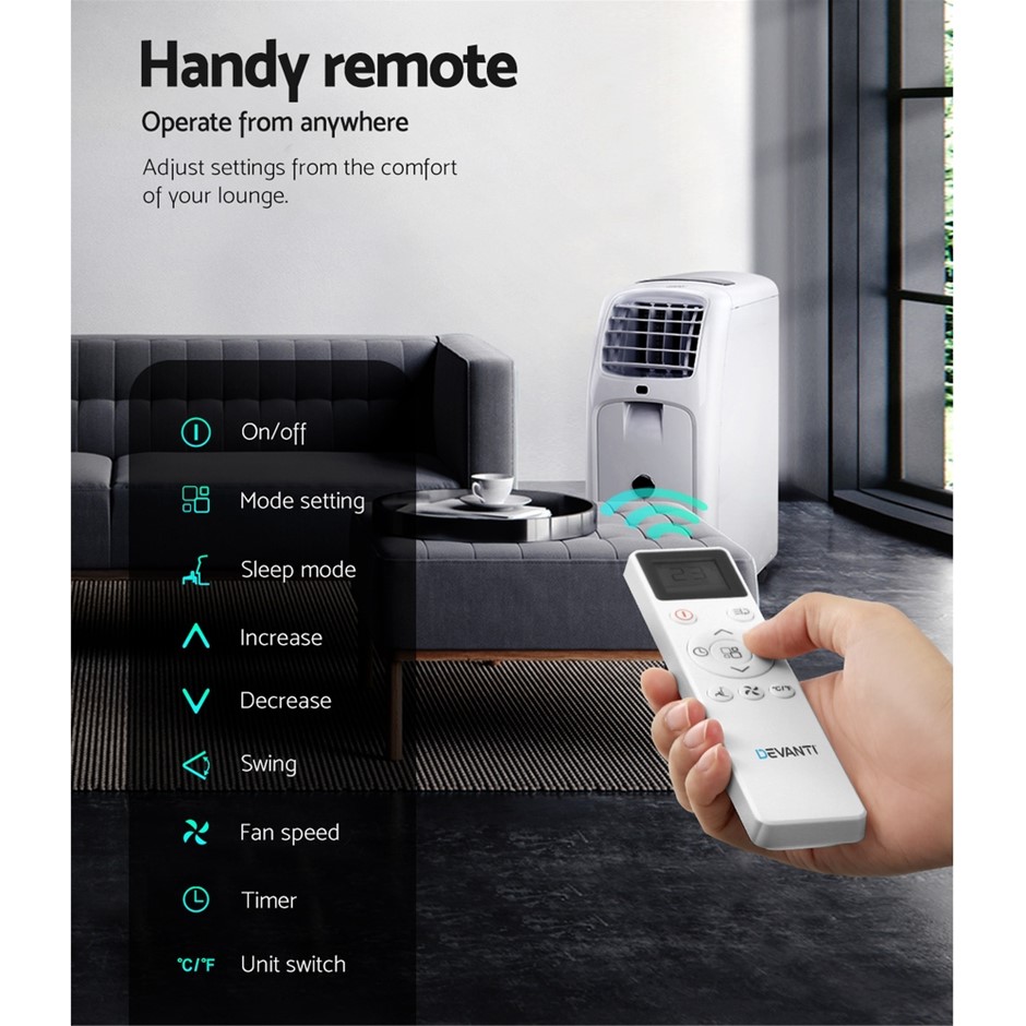 Buy Devanti Portable Air Con Cooling Mobile Fan Cooler Remote Window ...