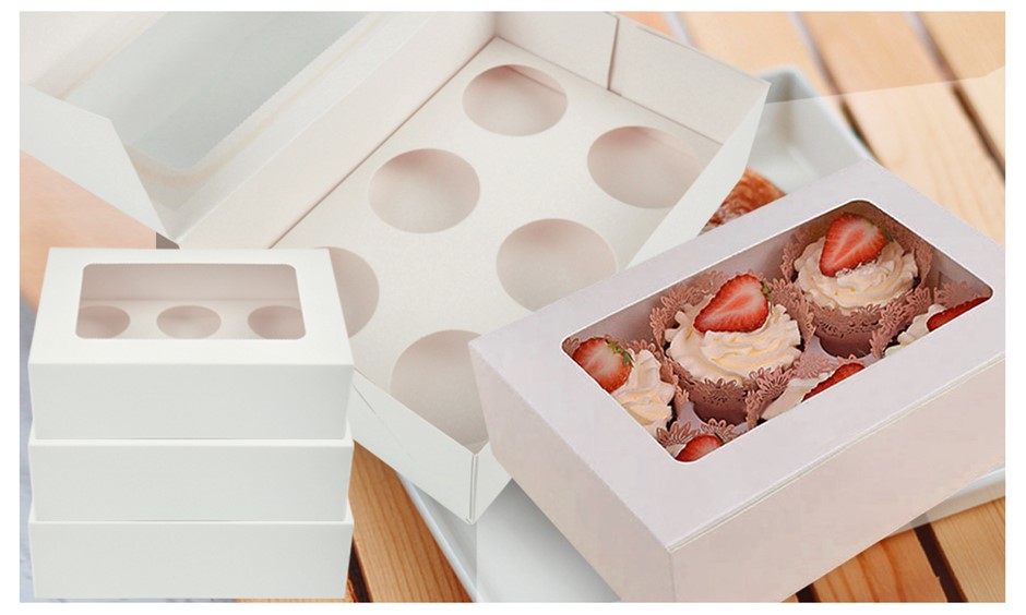 50 Pcs 4 Holes Cupcake Boxes Cupe Cake B