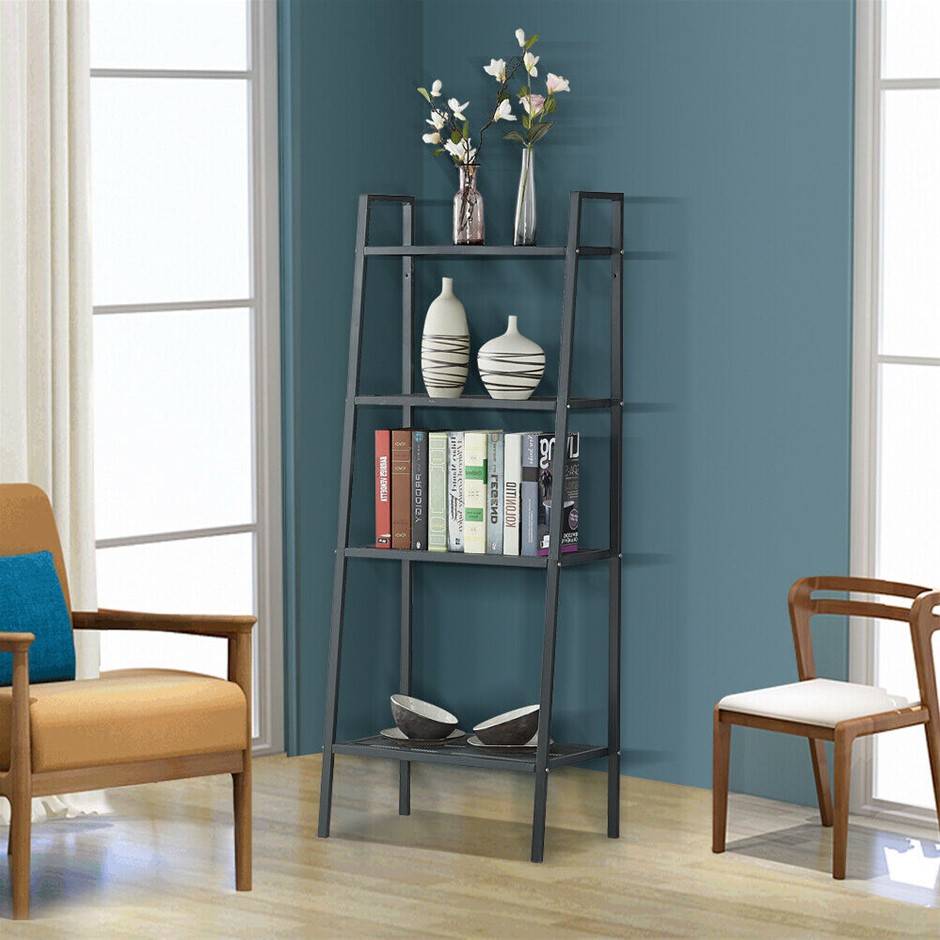 4 Tier Ladder Shelf Unit Bookshelf Bookc