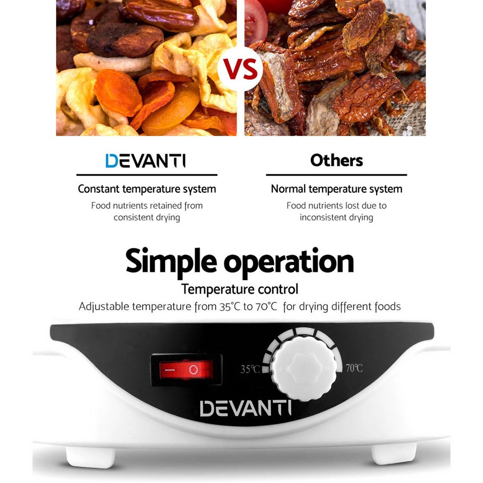 Buy Devanti 5 Trays Food Dehydrator Beef Jerky Dehydrators Fruit Dryer