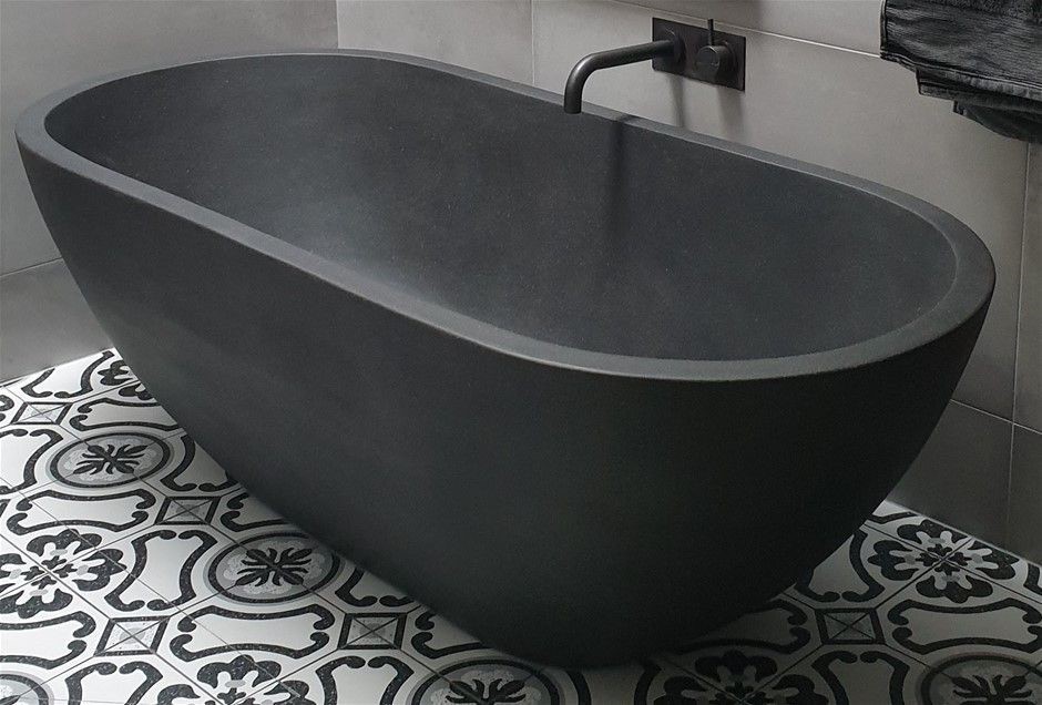 Grey Freestanding Natural Stone Made Bath Tub, Dims 1800 X 800 X 500mm