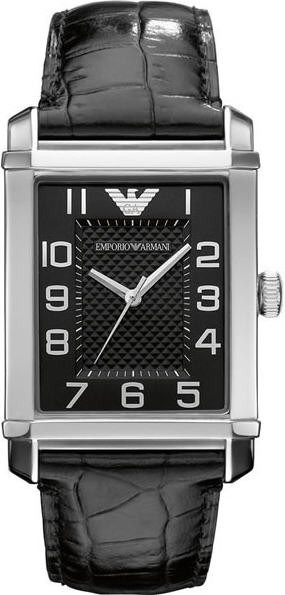 Buy Men s Black Emporio Armani Classic Rectangular Watch AR0362 Grays Australia