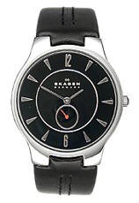 Men's Black Skagen Slimline Watch 433LSL