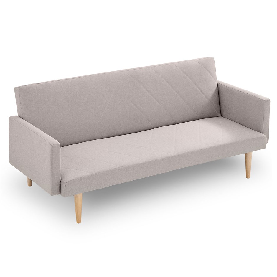 Buy Sarantino 3-Seater Faux Linen Sofa Bed Couch - Beige | Grays Australia