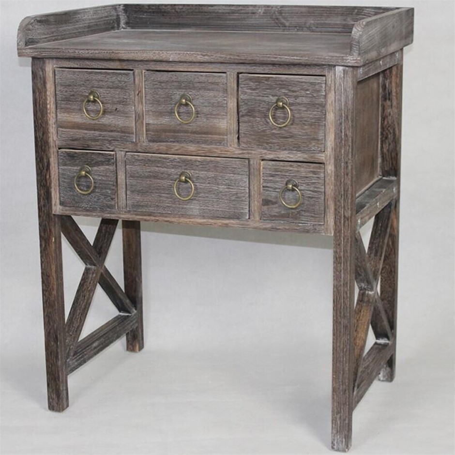 Buy Cross-Hatch Table w/ Drawers 60x40x70cm | Grays Australia