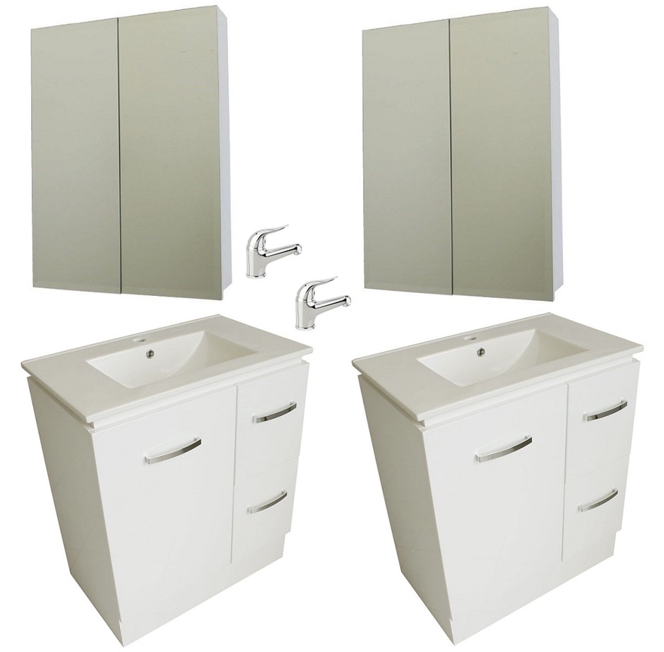 2 Pack Premium 750mm Bathroom Vanity Package With Mirror Basin Mixer Auction 0001 2182327 Grays Australia