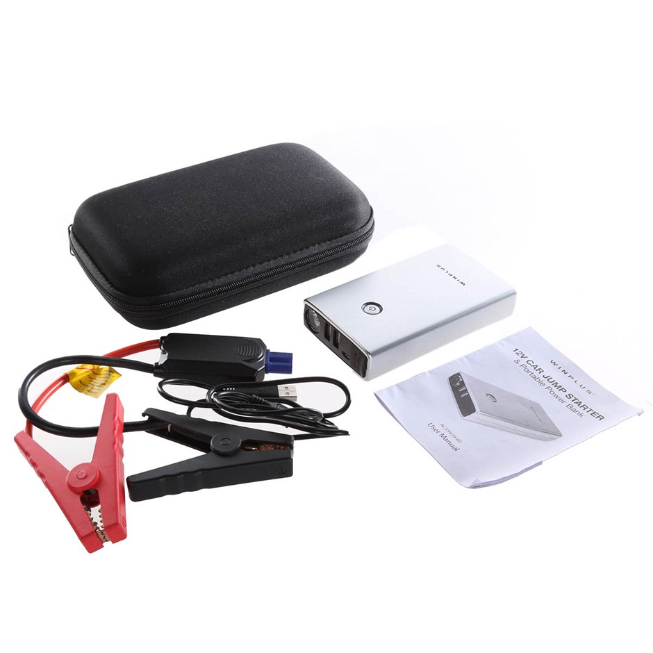 WINPLUS 12V Car Jump Starter & Portable Power Bank, Silver. N.B. Has