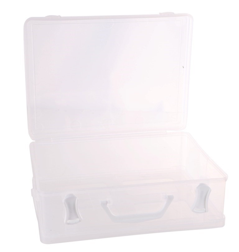 10 x Clear Plastic Carry Cases 300 x 220 x 120mm Deep with Detachable