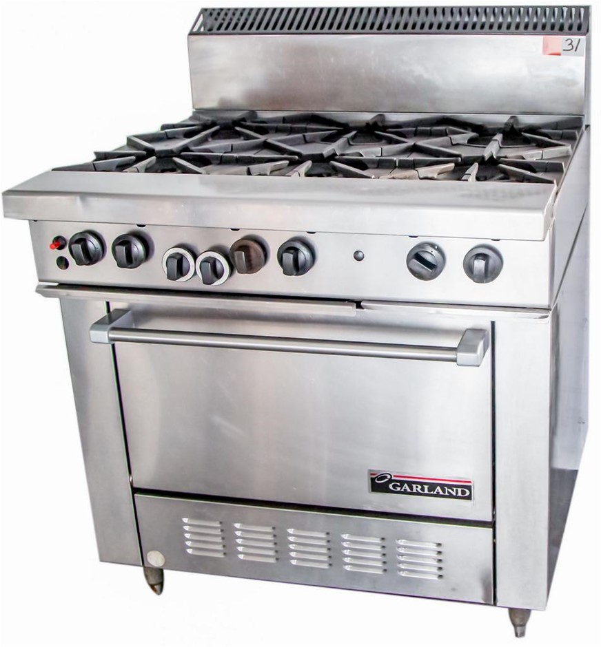 GARLAND 6 BURNER GAS STOVE WITH OVEN Auction (00315043845) Grays