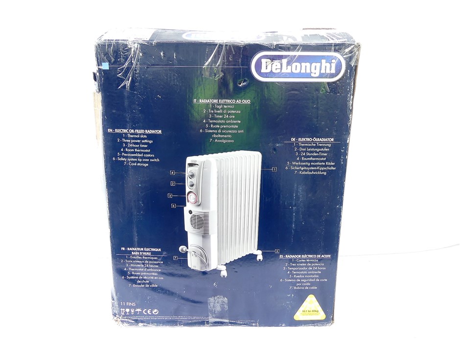 Delonghi Oil Column Heater 2400W with Fan u0026 Timer, White DL2401TF Auction  (0044-2182820) | Grays Australia