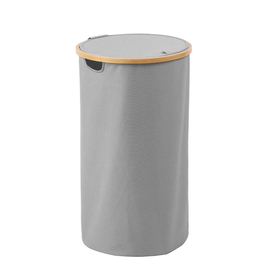 Sherwood Home Tall Round Linen & Bamboo 