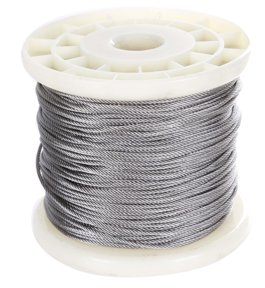 100M Reel x Stainless Steel Wire Rope 1.6mm Dia, Construction 7x19