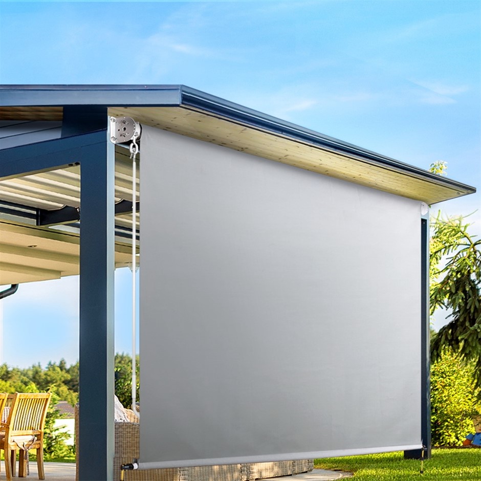 Buy Instahut 3m x 2.5m Retractable Straight Drop Roll Down Awning ...