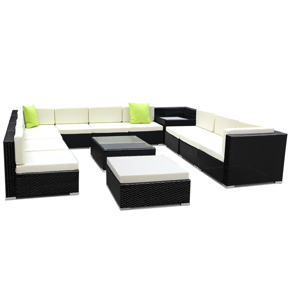 Gardeon 13 Piece Outdoor Furniture Set Wicker Sofa Lounge