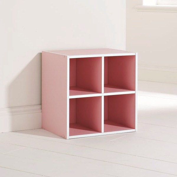 Storage Cube with 4 Shelves / Pink