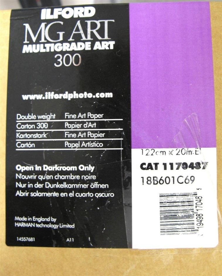 ILFORD Multigrade Art 300 100% Cotton Rag 122cm X 20m ROLL, Plain (1170487