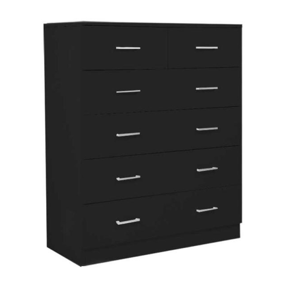 Tallboy Dresser 6 Chest of Drawers Cabinet 85 x 39.5 x 105 - Black