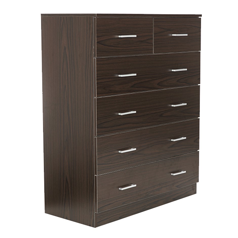 Tallboy Dresser 6 Chest of Drawers Cabinet 85 x 39.5 x 105 - Brown