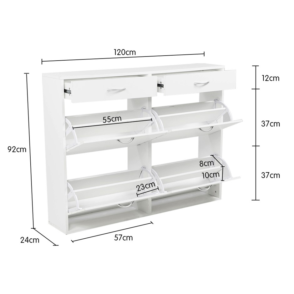 Buy Shoe Organizer Storage Rack 1200 x 240 x 920 White